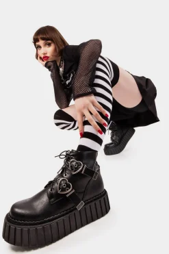 lamodawebsite Almost Lover Chunky Ankle Creeper Boots< Knochel