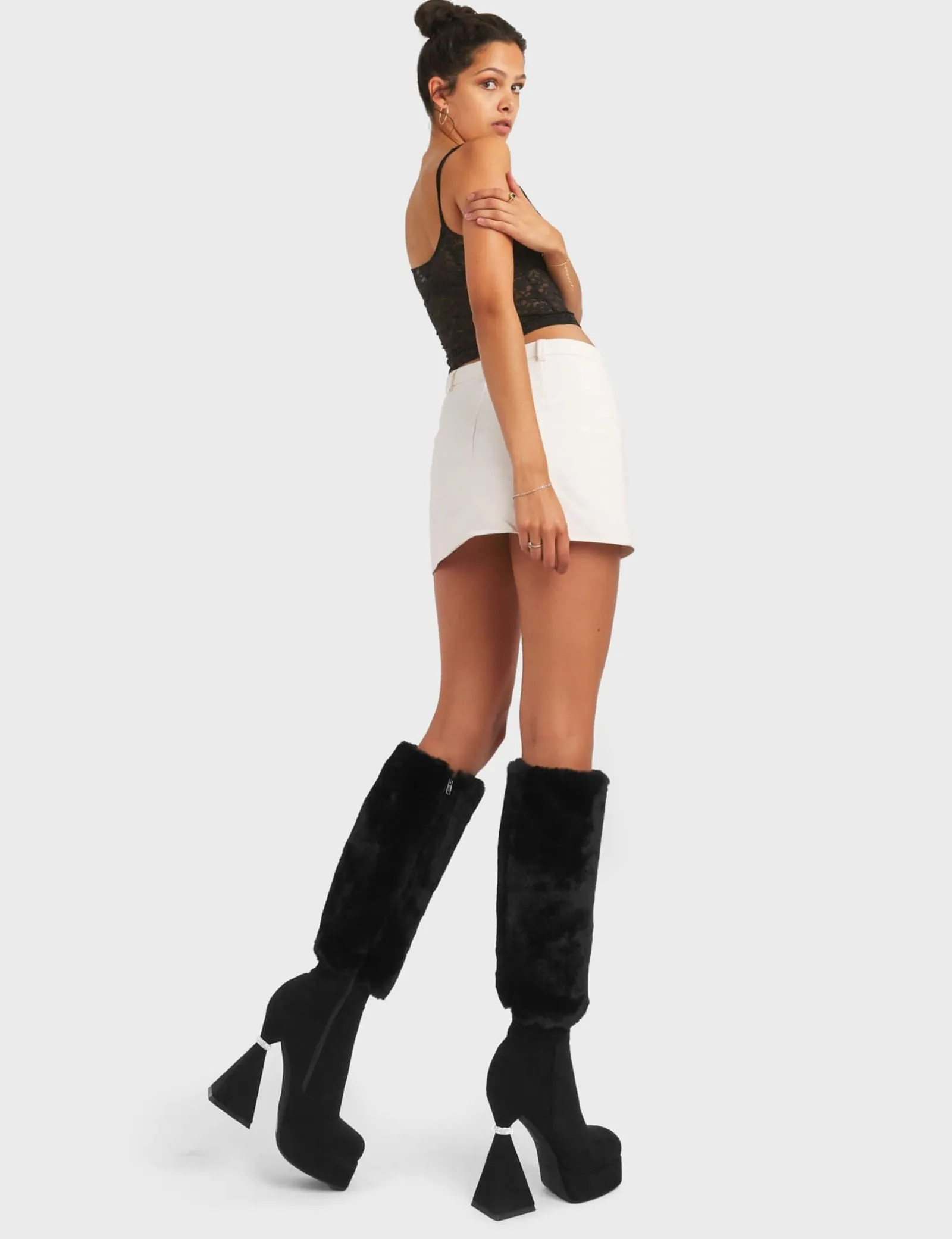 LAMODA Ambitious Platform Knee High Boots< Kniehoch