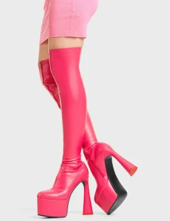 LAMODA Answer Platform Thigh High Boots< Plattform