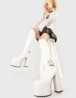 LAMODA Asteroid Platform Knee High Boots< Kniehoch