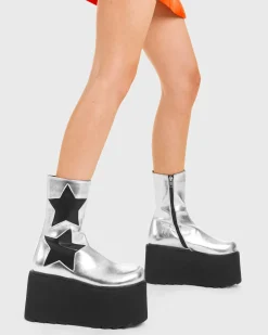 LAMODA Big Shot Chunky Platform Ankle Boots< Knochel