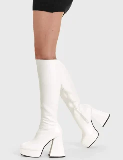 lamodawebsite Black Swan Platform Knee High Boots< Kniehoch