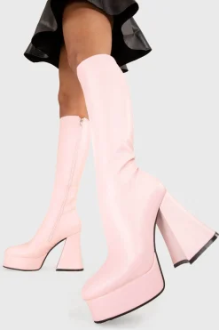 lamodawebsite Black Swan Platform Knee High Boots< Kniehoch