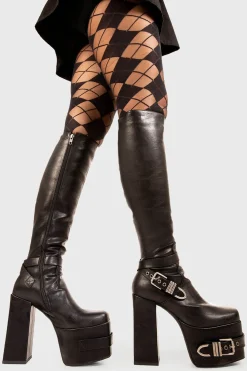 lamodawebsite Blair Wide Calf Platform Knee High Boots< Kniehoch