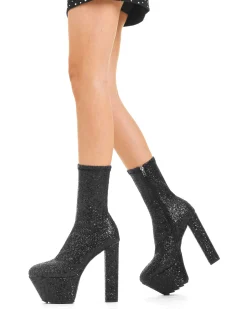 lamodawebsite Bling Platform Ankle Boots< Knochel
