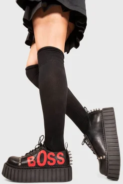 lamodawebsite Boss Babe Chunky Creeper Shoes< Chunky