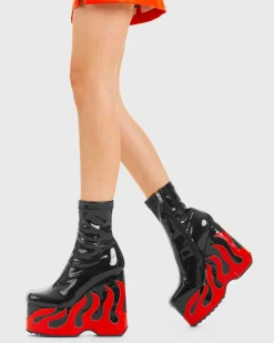 LAMODA Chaos Calls Chunky Platform Ankle Boots< Knochel