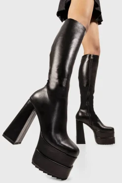 lamodawebsite Compliment Platform Knee High Boots< Kniehoch