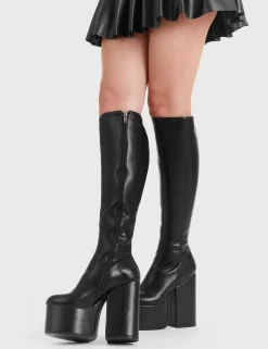 lamodawebsite Concert Platform Knee High Boots< Kniehoch
