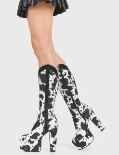 lamodawebsite Cowgirl Platform Knee High Boots< Kalb