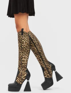 LAMODA Curious Platform Knee High Boots< Kniehoch