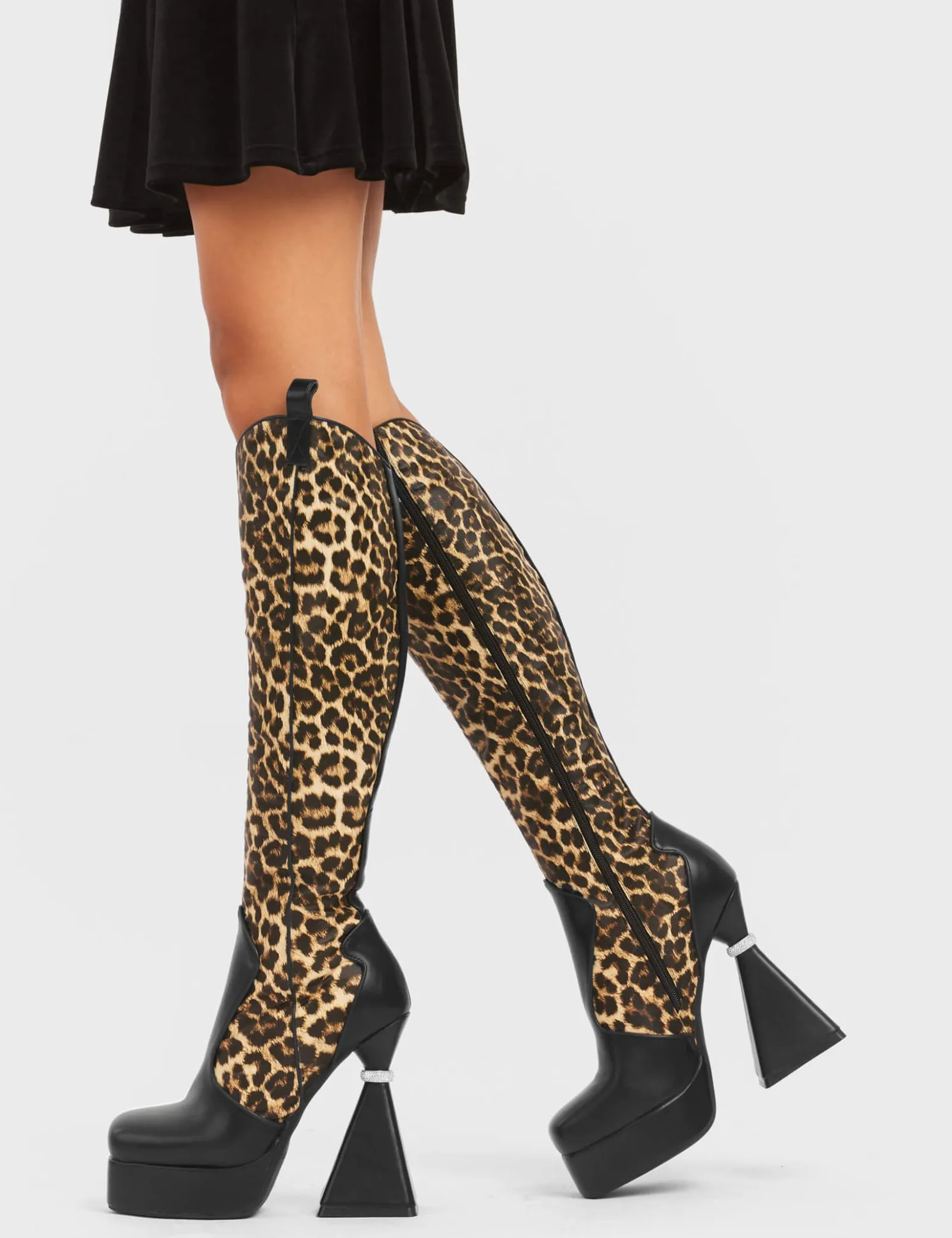 LAMODA Curious Platform Knee High Boots< Kniehoch