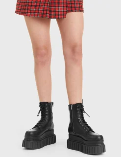 LAMODA Declined Chunky Ankle Creeper Boots< Knochel