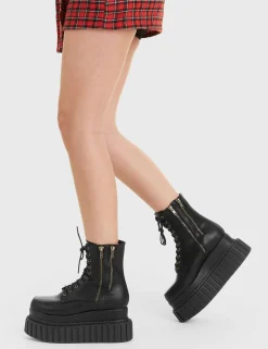 LAMODA Declined Chunky Ankle Creeper Boots< Knochel