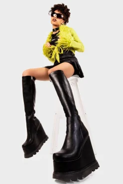 lamodawebsite Deep Seas Chunky Platform Knee High Boots< Kniehoch
