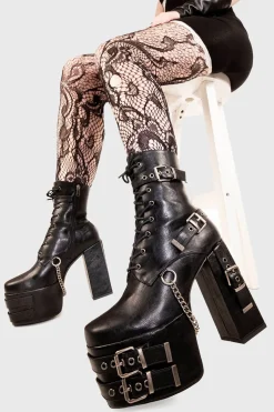 lamodawebsite Diligence Chunky Platform Ankle Boots< Knochel