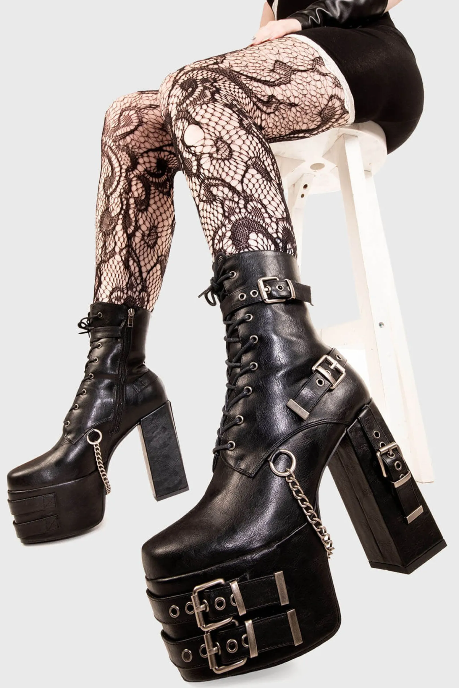 lamodawebsite Diligence Chunky Platform Ankle Boots< Knochel
