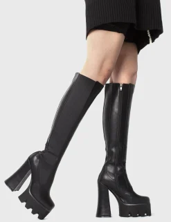 lamodawebsite Disco Inferno Platform Knee High Boots< Kniehoch