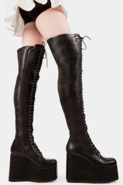 lamodawebsite Don'T Fold Chunky Platform Thigh High Boots< Chunky