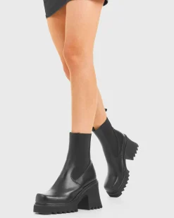 LAMODA Elevate Chunky Platform Ankle Boots Black< Knochel