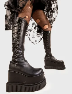 lamodawebsite Ever Lasting Light Chunky Platform Knee High Boots< Kniehoch