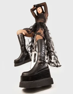 lamodawebsite Ever Lasting Light Chunky Platform Knee High Boots< Kniehoch