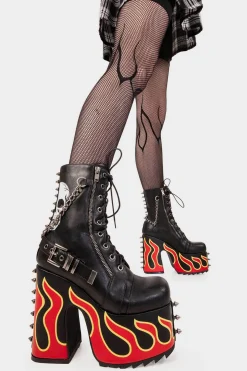 lamodawebsite Expensive Pain Chunky Platform Ankle Boots< Knochel