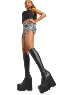lamodawebsite Falling Sky Chunky Platform Knee High Boots< Kniehoch