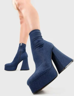 LAMODA Fashion Killer Platform Ankle Boots< Knochel