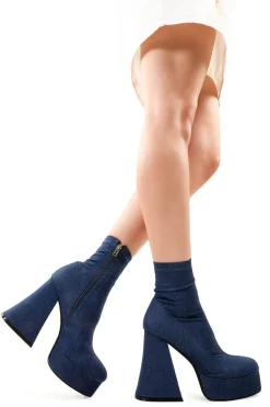 LAMODA Fashion Killer Platform Ankle Boots< Knochel