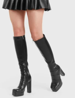 LAMODA Fashionably Late Platform Knee High Boots< Kniehoch