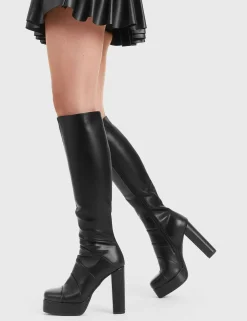 LAMODA Fashionably Late Platform Knee High Boots< Kniehoch