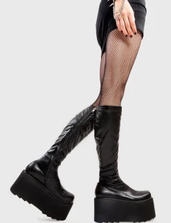 LAMODA Fyi Chunky Platform Knee High Boots< Kalb