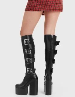 LAMODA Fyp Platform Knee High Boots< Kniehoch
