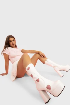 lamodawebsite Game Of Love Platform Wide Calf Boots< Kalb