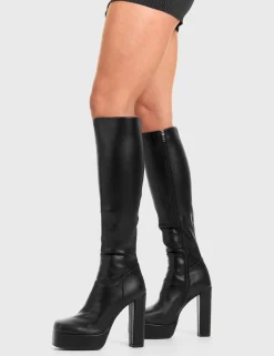 LAMODA Game Player Platform Knee High Boots< Kniehoch
