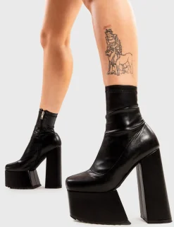 LAMODA Get Out Platform Ankle Boots< Knochel