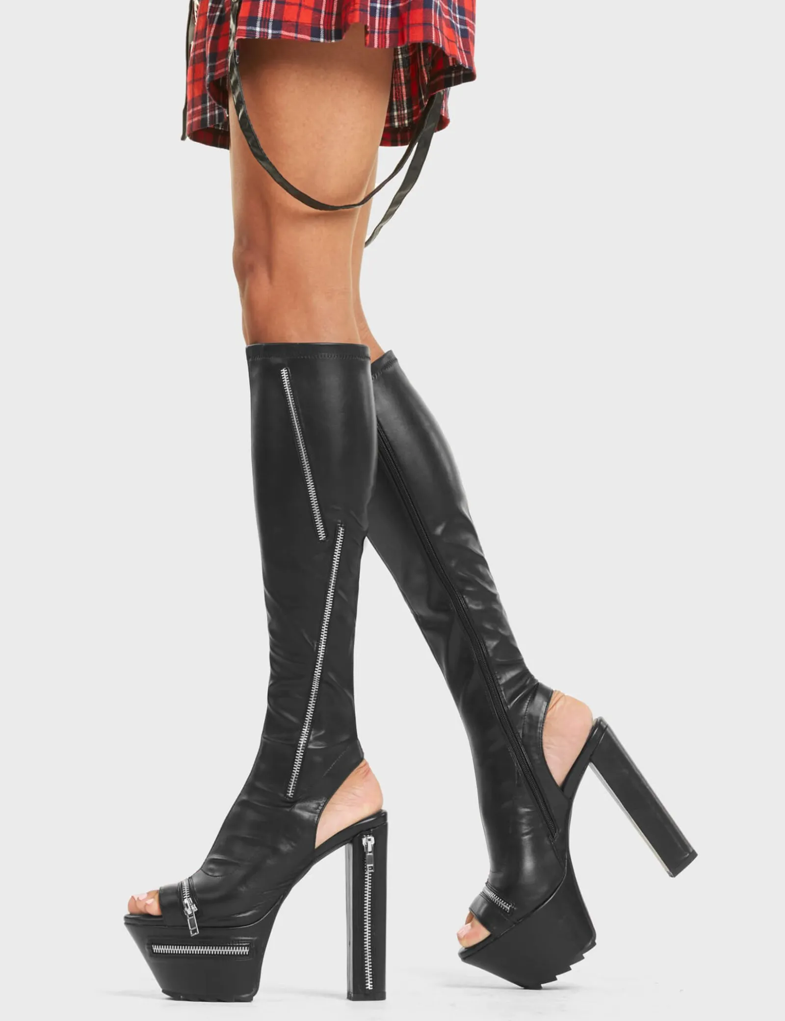 LAMODA Give It Up Platform Knee High Boots< Kniehoch