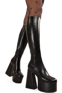 lamodawebsite Hate You Platform Knee High Boots< Kniehoch