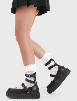 lamodawebsite Hologram Chunky Platform Creeper Boots< Knochel