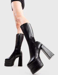LAMODA Home Wrecker Platform Calf Boots< Kalb
