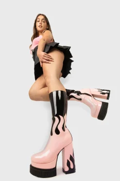 lamodawebsite Ignite Platform Calf Boots< Kalb
