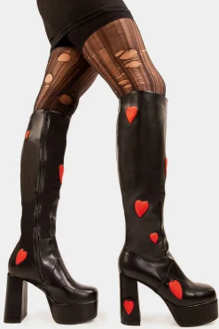 lamodawebsite Jam Tarts Wide Calf Platform Knee High Boots< Kniehoch