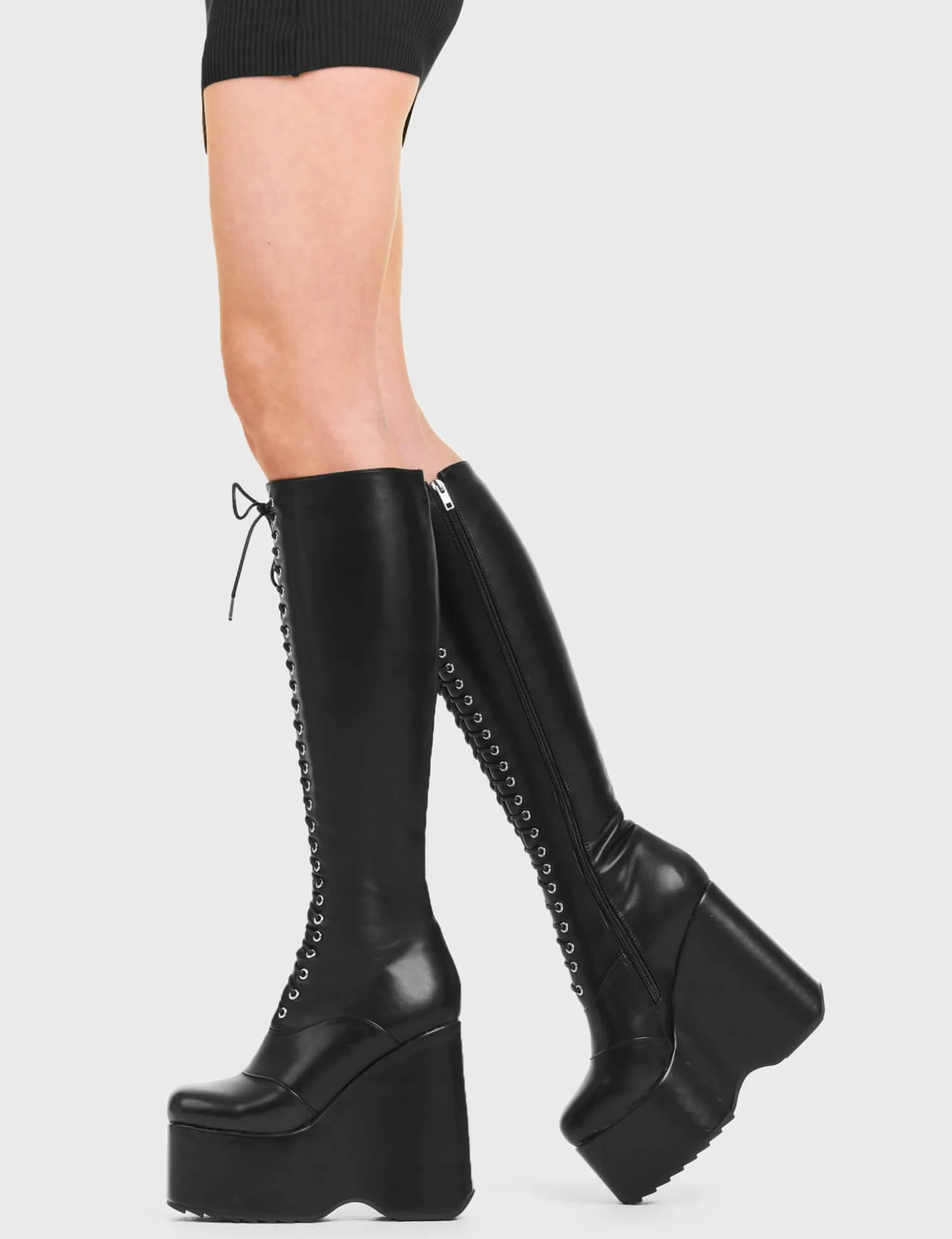 LAMODA Kiss City Chunky Platform Knee High Boots< Kniehoch