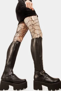 lamodawebsite Letter To My Lover Chunky Platform Knee High Boots< Kniehoch
