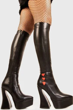 lamodawebsite Love Potion Platform Knee High Boots< Kniehoch