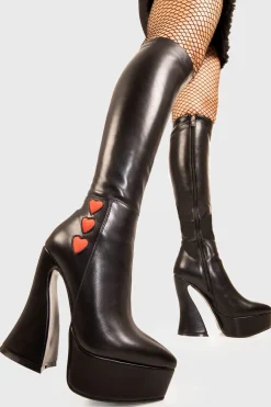 lamodawebsite Love Potion Wide Calf Platform Knee High Boots< Kniehoch