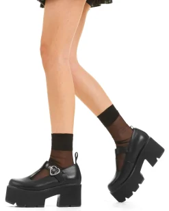 lamodawebsite Love Story Chunky Mary Jane Shoes< Chunky