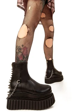 LAMODA Mine Forever Chunky Platform Creeper Ankle Boots< Knochel