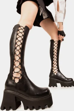 lamodawebsite Misery Business Chunky Platform Knee High Boots< Kniehoch